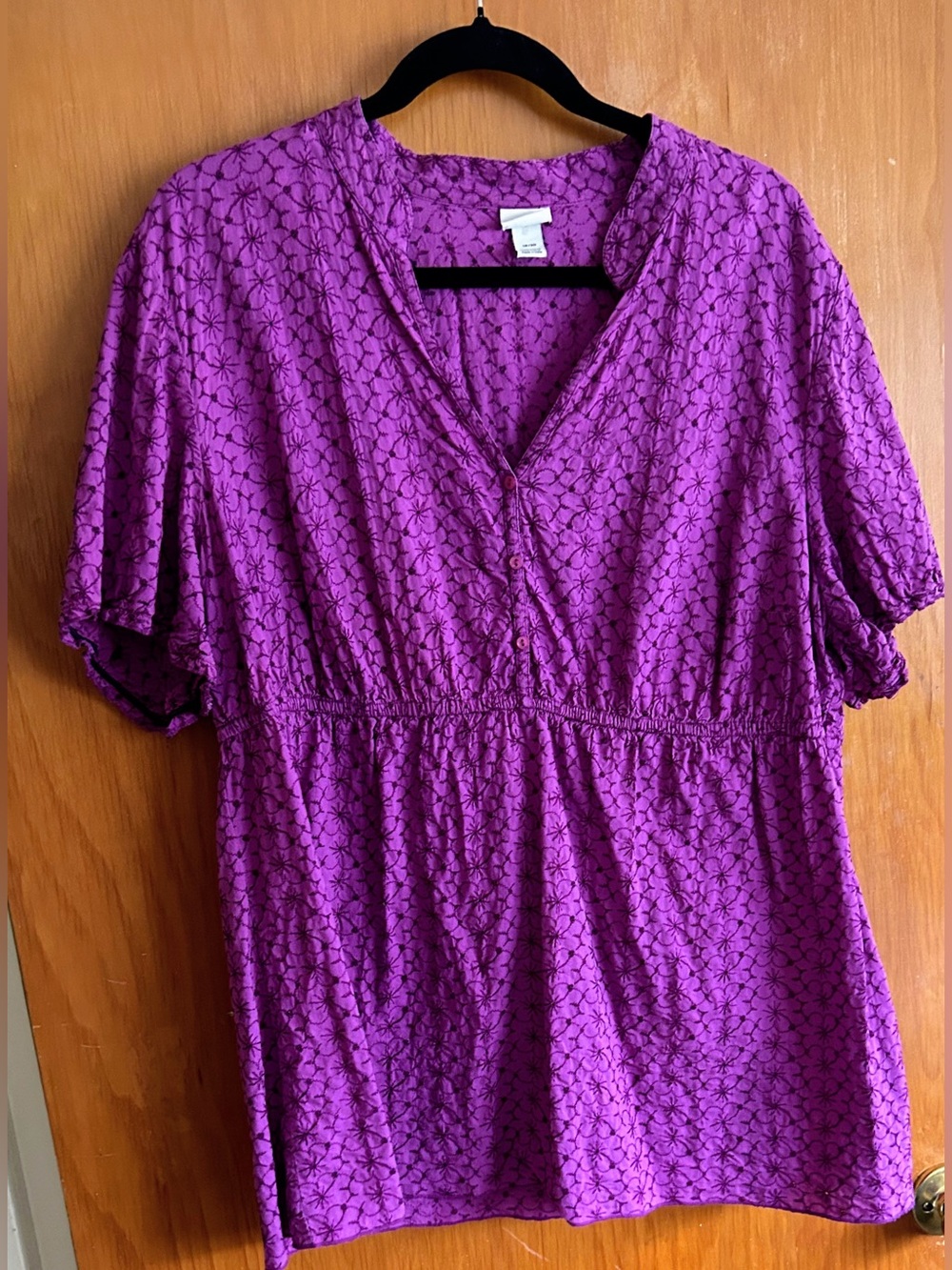 Venezia Purple Floral V-Neck Blouse